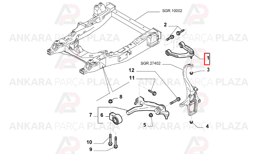 Tabla Salıncak Üst Sağ Alfa 159 2005 - 2006
