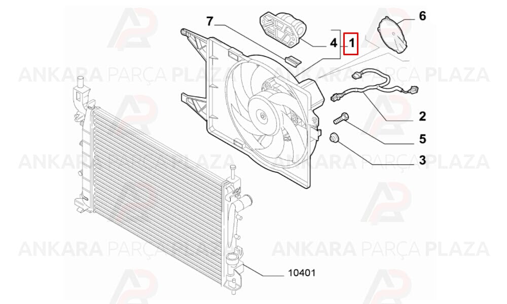 Fiat Linea 1.4 Mpı 2007 > Fan Motor Davlumbazı Set Kale
