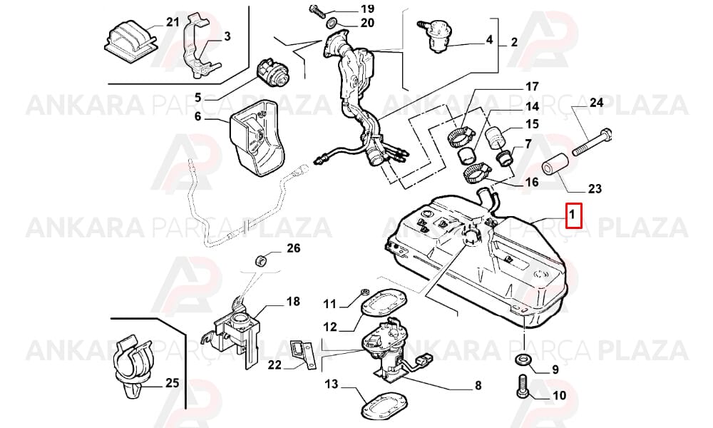 Fiat Palio, Albea 1.3 Jtd Mazot Deposu Santral