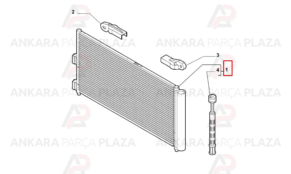 Klima Radyatörü Kondenser Fiat Doblo 01>, Idea 04>, Punto 03> 1.3 Jtd - 1.9 Jtd
