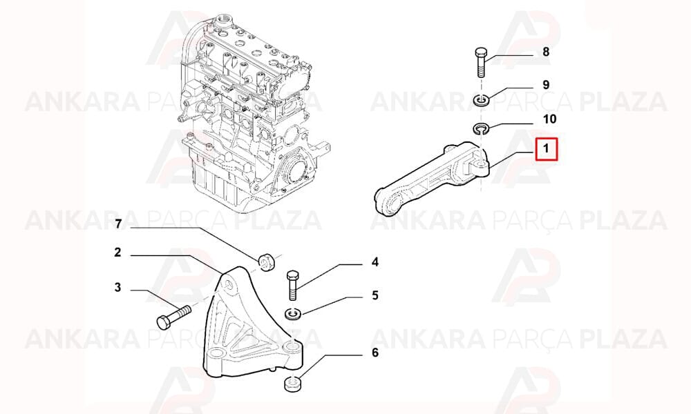 Motor Takozu Arka Linea 1.3Mjt 75/90Ps 2007 >