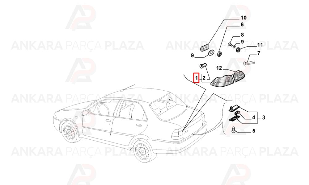 Albea Sole Stop Lambası Duysuz Dış Sağ 2007 Sonrası Pleksan