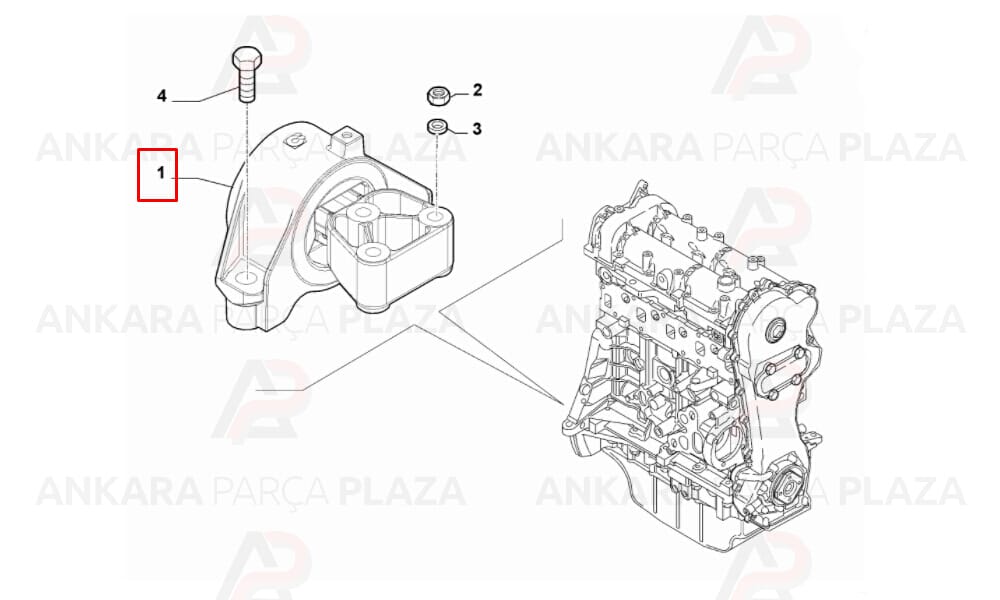 Motor Takozu Yağlı Sağ Fiorino 1,3 Multijet 75 Kw 2008 >