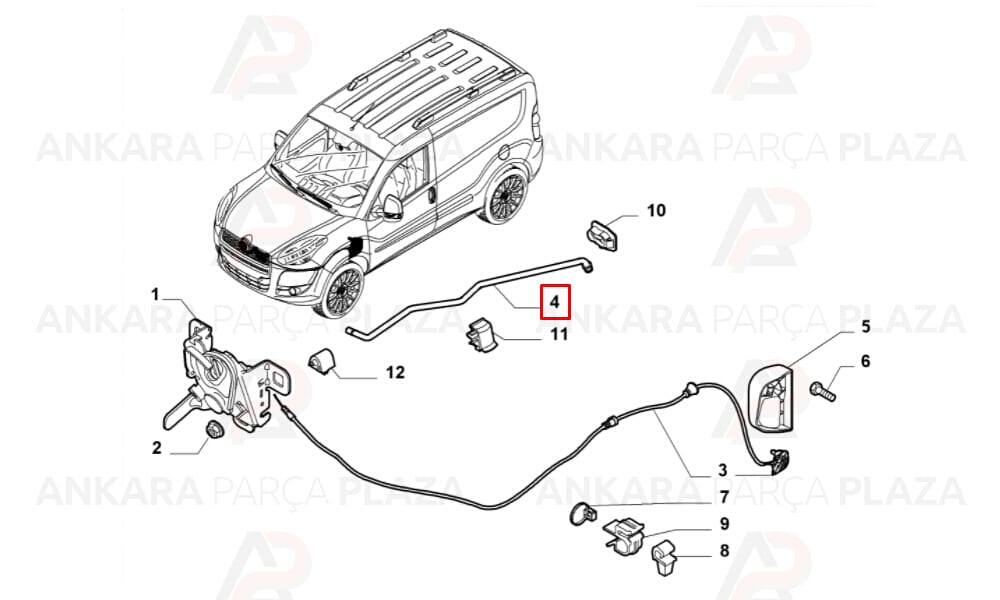 Motor Kaput Çubuğu Dayama Demiri Doblo 3 2009 >