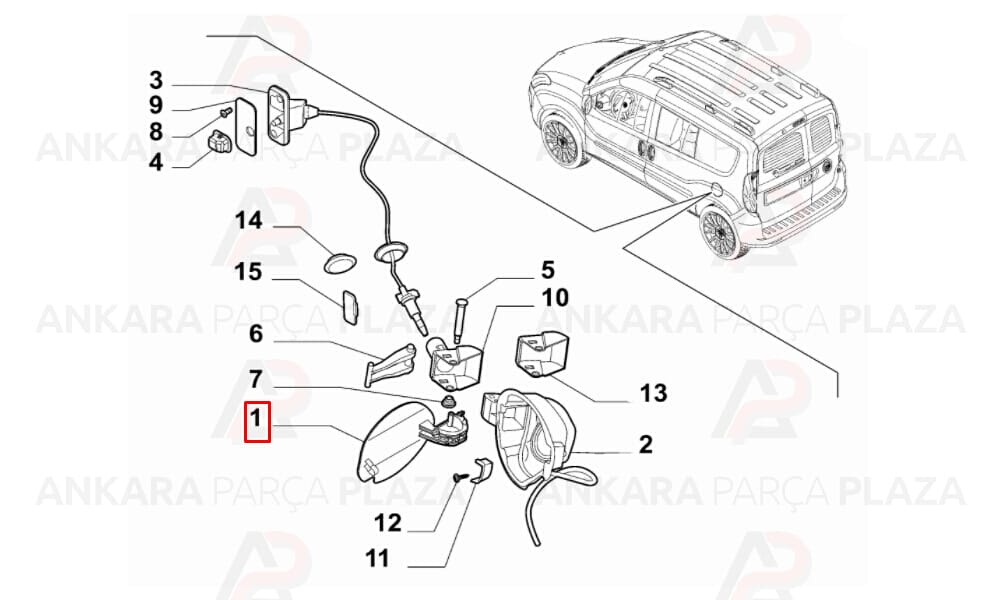 Doblo Yakıt Depo Dış Kapağı 2011 - 2015 Meydan