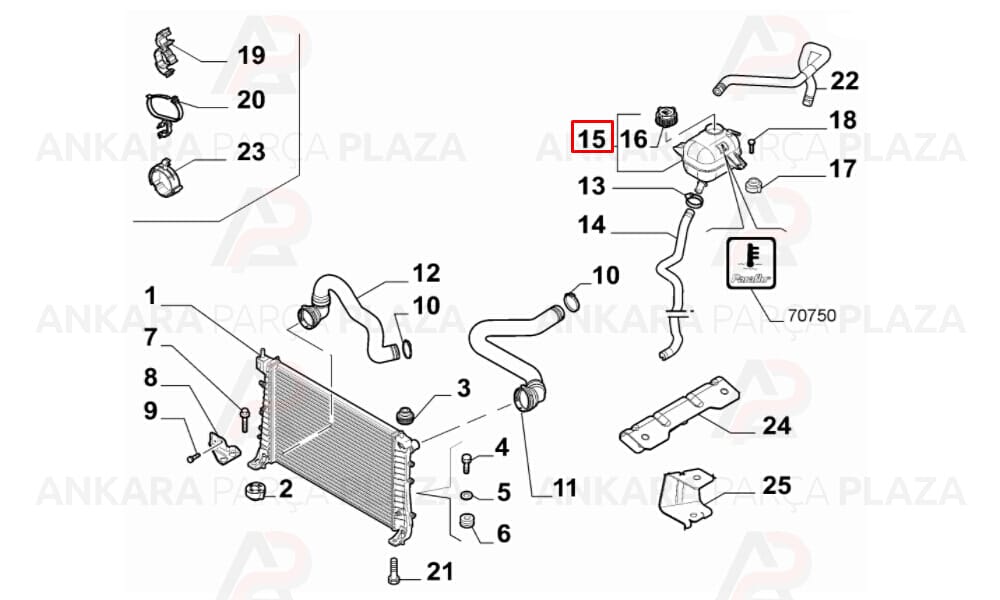 Genleşme Kavonozu Kapaksız Metal Rekorlu Doblo Palio Albea 1,3Mjt