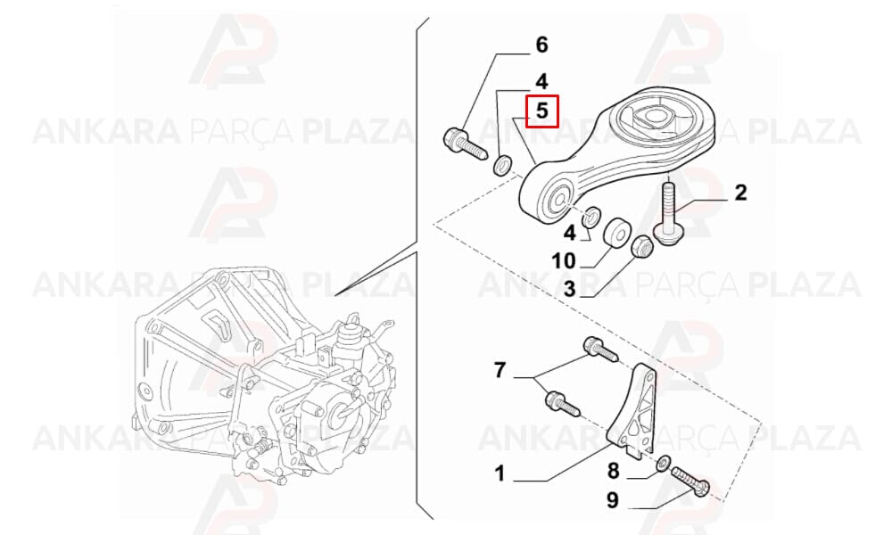 Şanzıman Takozu Bravo 2 Stilo 07 14 1.4 Mpı 1.9 Mjtd