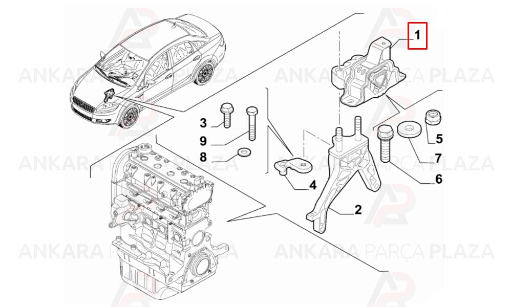 Şanzıman Takozu Sol Linea Doblo 1.3 Mtj