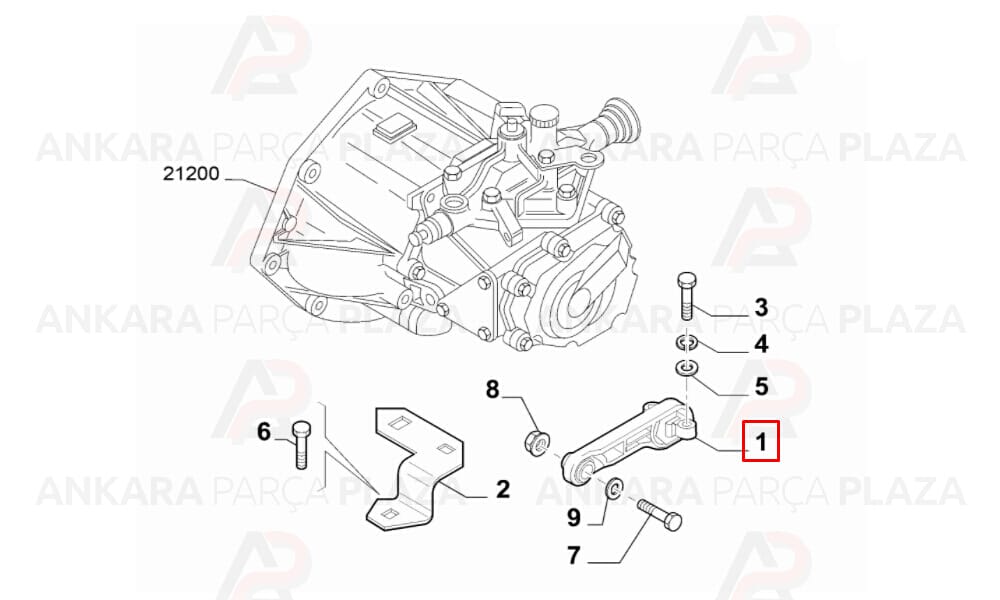 Motor Takozu Arka Fiorino Linea 1,3D/1,6D Multijet 2007 >