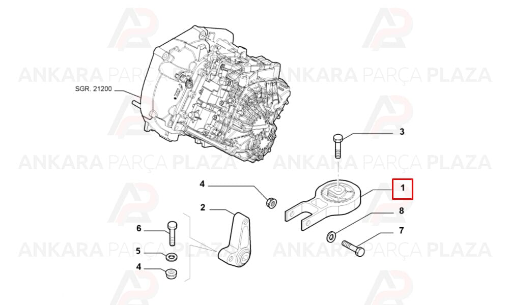 Motor Takozu Arka Doblo 2010> 1.4 16v