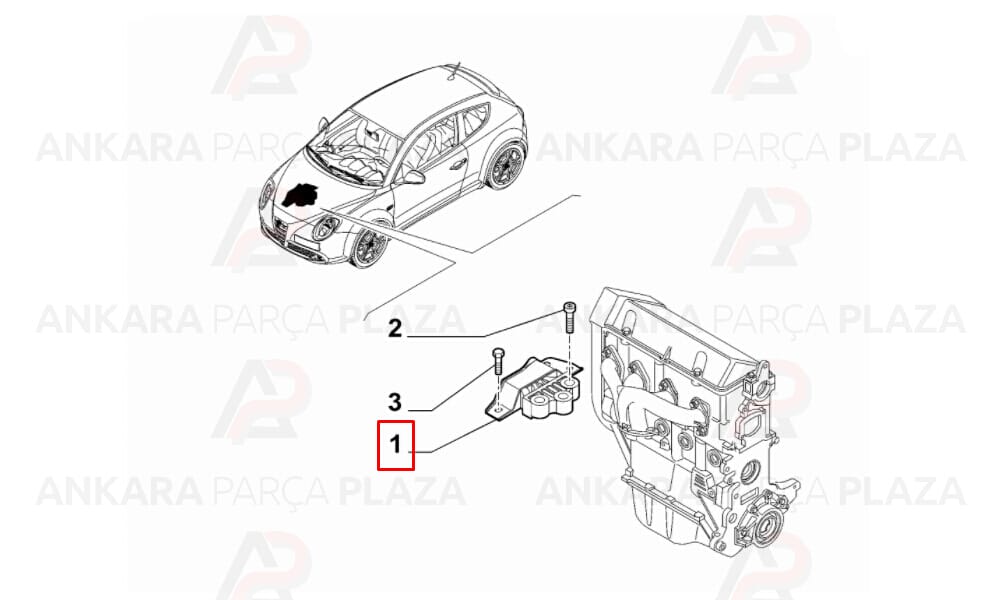 Motor Takozu Sağ Fiat : Grande Punto 1.2 8V 65Ps - 1.4 8V 77Ps - 16V 95Ps 2006>