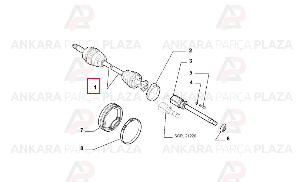 Ön Aks Komple Sol Linea Ölçü : 24X25X582