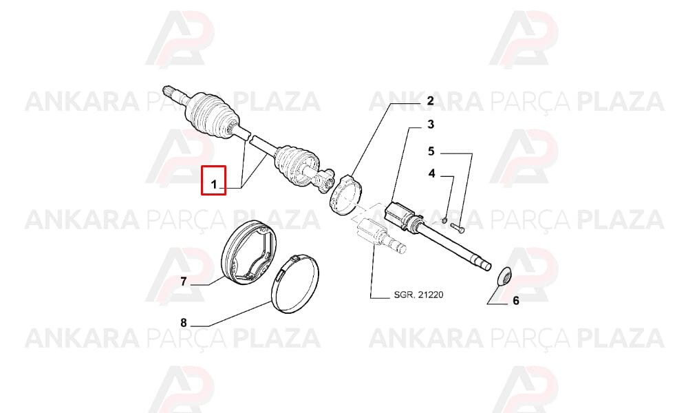 Ön Aks Komple Sağ Linea Ölçü : 24X25X 949