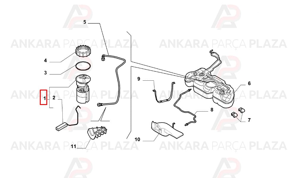 Fiat Panda, 500 1.2 Yakıt Depo Şamandırası Bosch