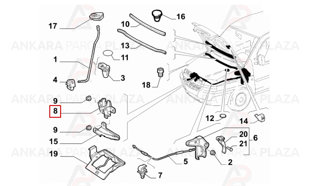 Motor Kaput Kilidi Doblo 2005 >
