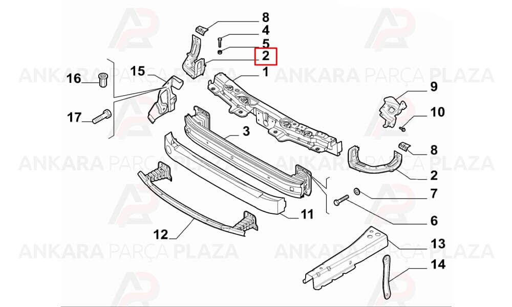 Doblo 11 15 Ön Panel Yan Parça Sağ Far Alt Bağlantı Sacı Meydan