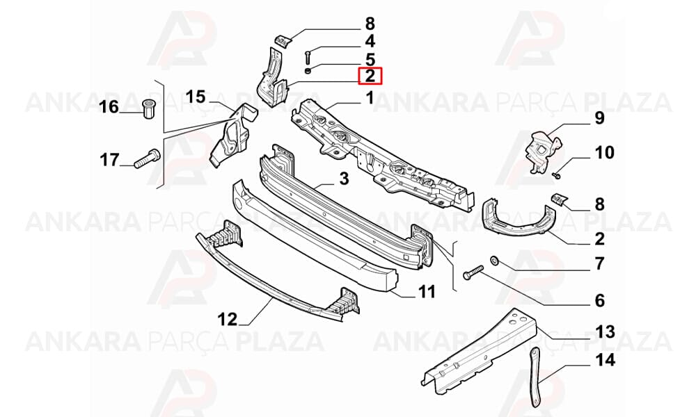 Doblo 11 15 Ön Panel Yan Parça Sol Far Alt Bağlantı Sacı Meydan