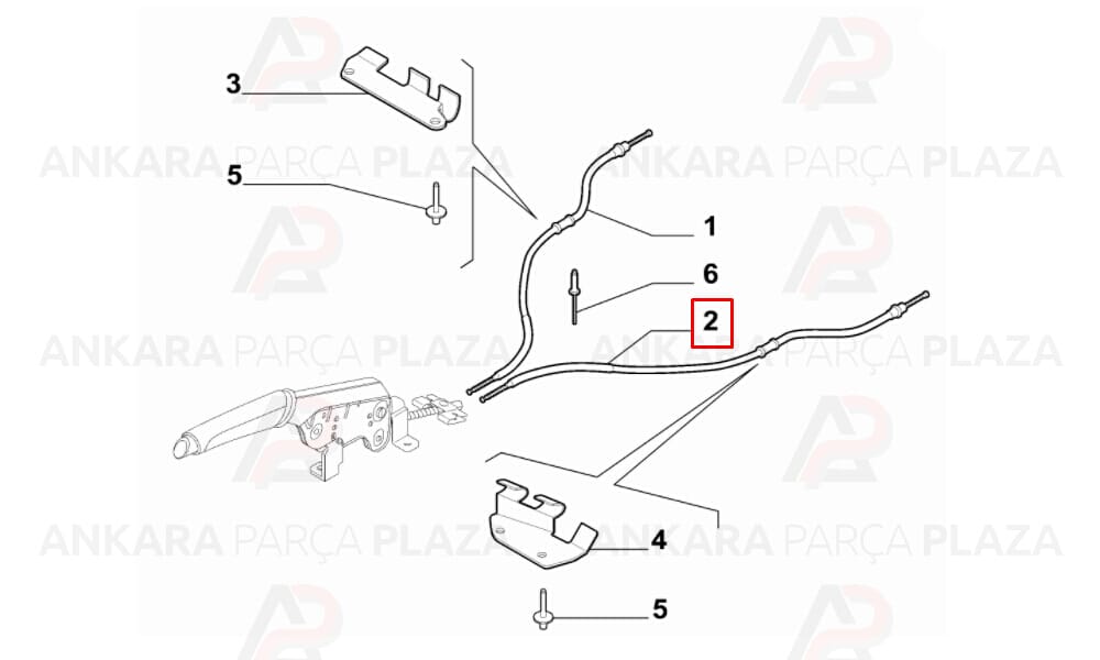 Fiat 500 Panda Disk Fren 1491/1271Mm El Fren Teli Arka Sol Cavo
