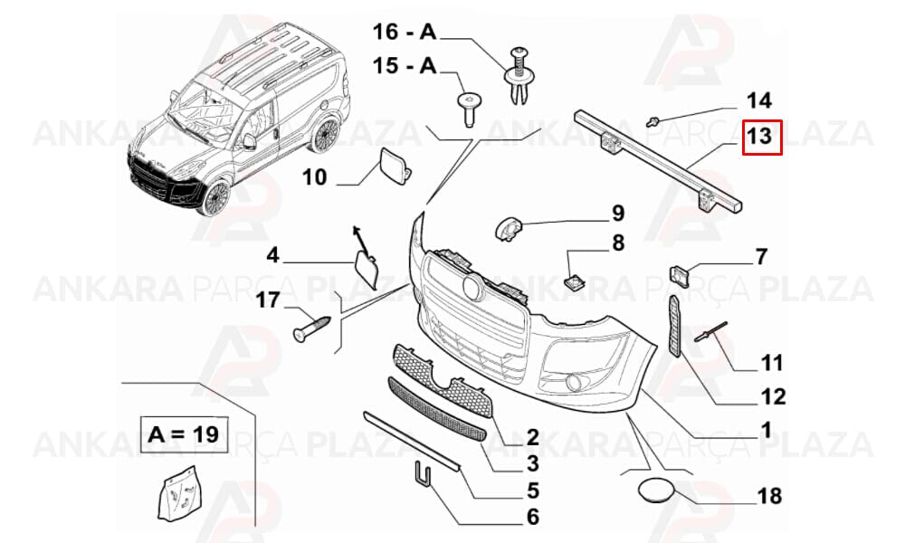 Pratico 12 - 14 Radyatör Alt Traversi 1.6 Multijet 51827953