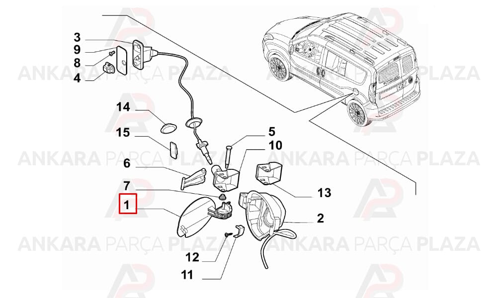 Doblo Yakıt Depo Dış Kapağı 2011 - 2022 Ayhan