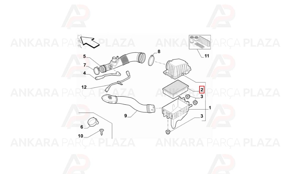 Hava Filtresii Fiat : Doblo, Linea 1.6 Multijet