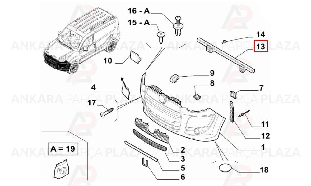 Pratico 15 - 20 Radyatör Alt Traversi 1.3 Multijet 51830567