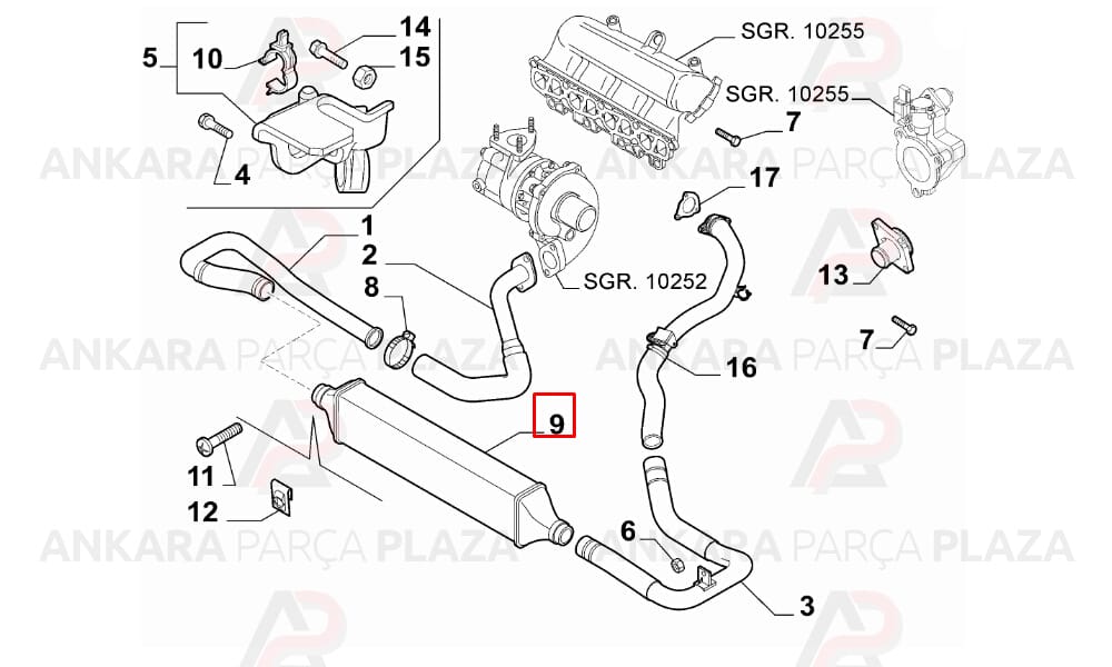Grande Punto, Alfa Mito 1.3 Dizel Turbo Radyatörü Kale