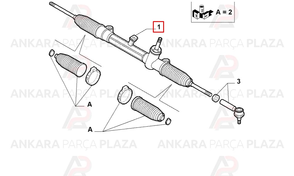 Direksiyon Kutusu Hidrolik Fiorino Triptonik Şanzıman 1,4/1,4Hdı