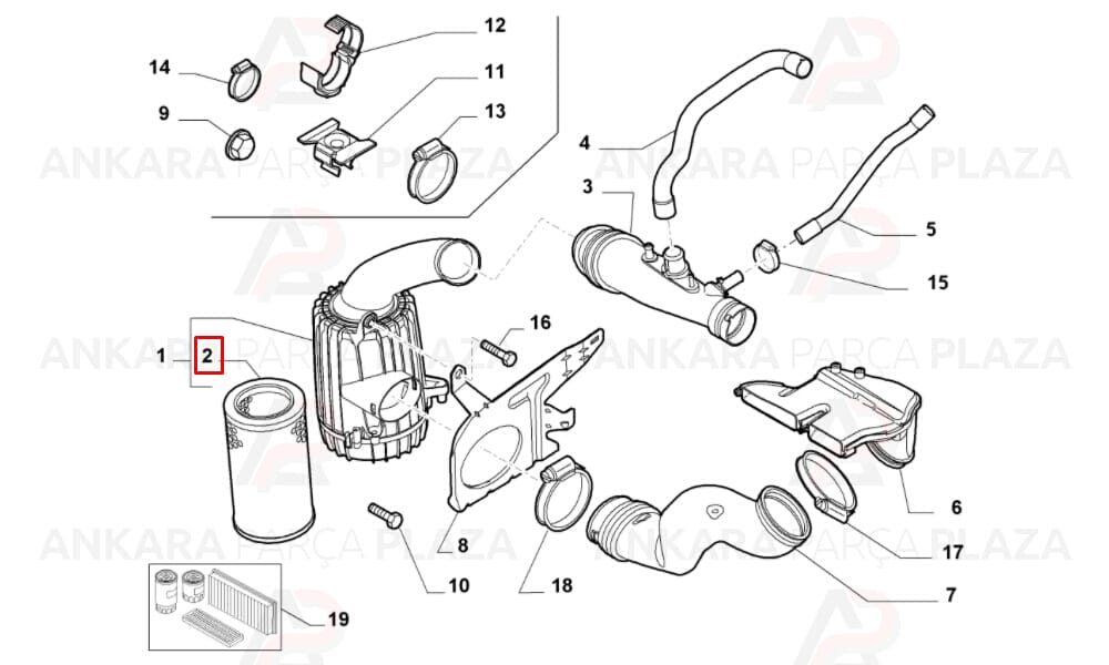 Hava Filtresi Bravo 1.4 Tjet07=> 1.6 Dmtj 2.0 Dmtj 2008 =>