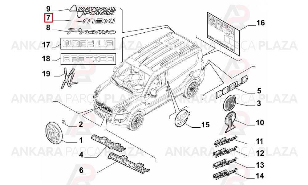 Doblo Bagaj Yazısı - Maxi - 2010-2011 Modeller Arası Ayhan