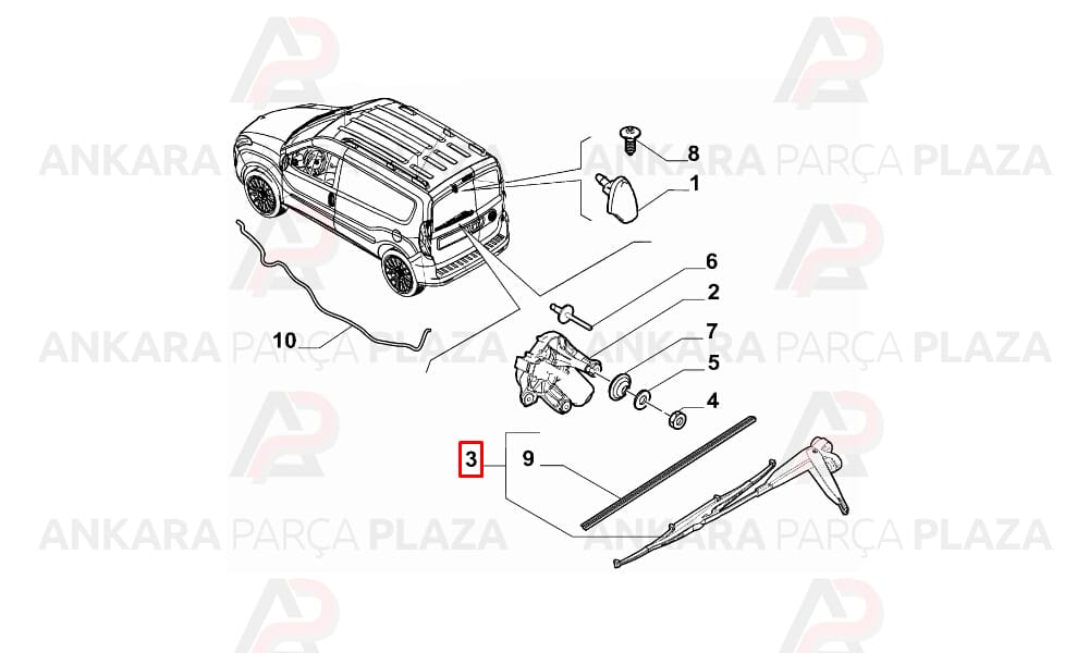 Fiat Doblo Arka Cam Sileceği Bosch