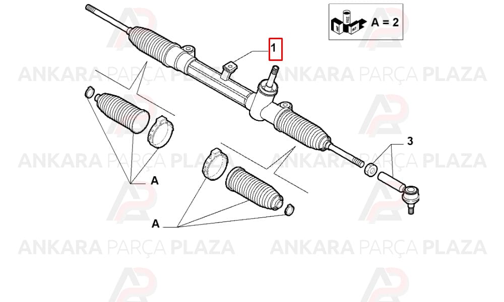 Direksiyon Kutusu Doblo 3 Linea 1,6D Multijet