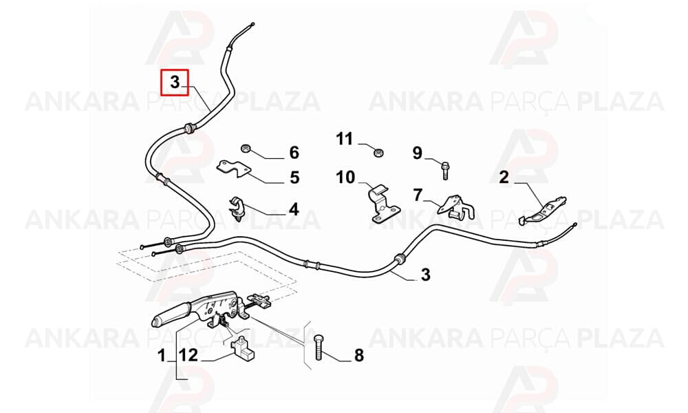 El Fren Teli Fiat Doblo Ym Kısa Şase
