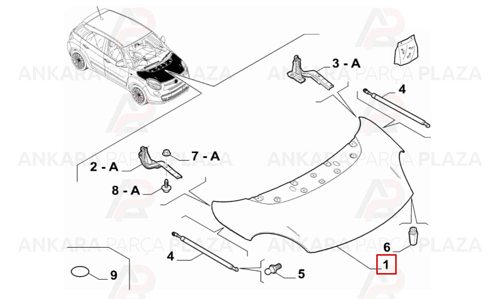 Fiat 500L 13 - 18 Motor Kaputu 51883012