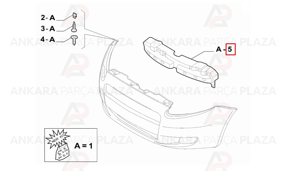 Punto Evo 10 - 16 Ön Panel Radyatör Üst Plastiği 51885641