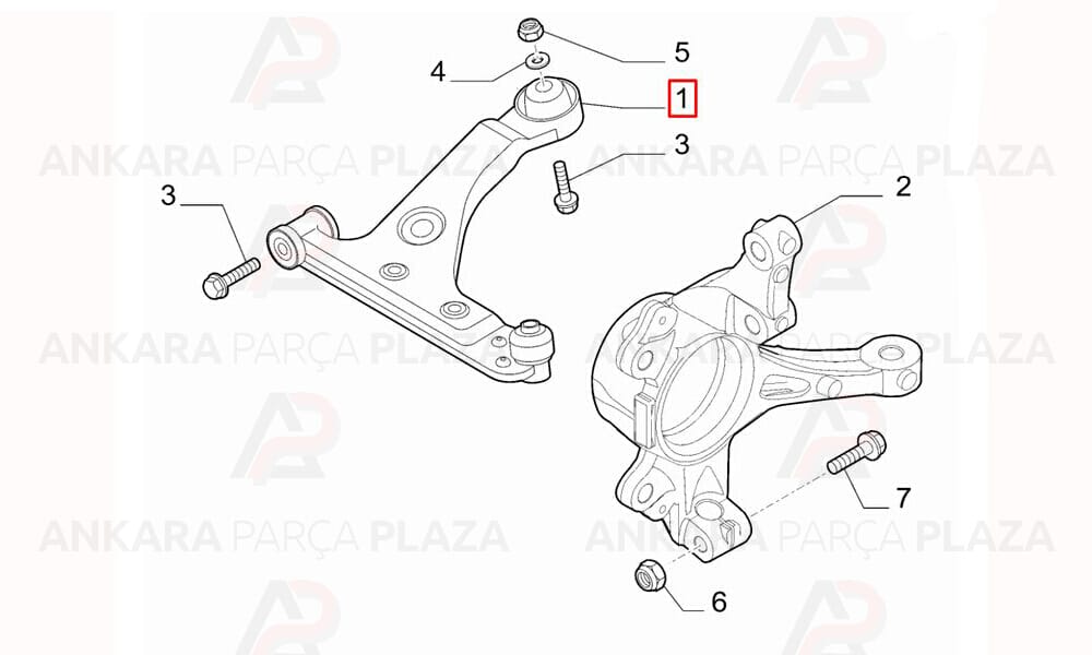 Fiat 500L 13 - 18 Ön Alt Tabla Sağ Rotilli Salıncak 51885660
