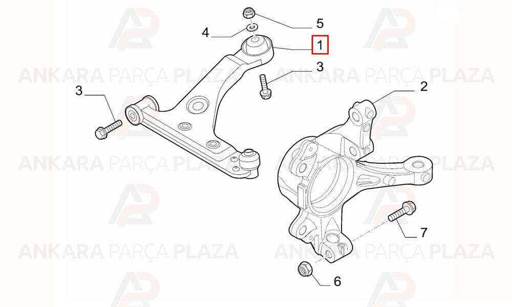 Fiat 500L 13 - 18 Ön Alt Tabla Sol Rotilli Salıncak 51885737