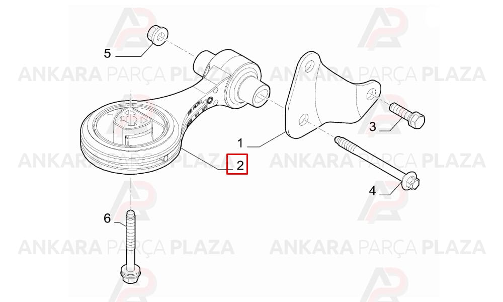Motor Takozu Arka Fiat 500L 1.3 Dmtj