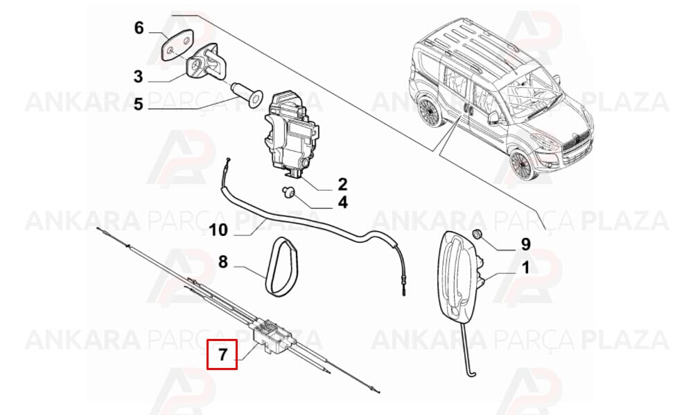 Orta Kapı Dış Açma Teli Doblo 3