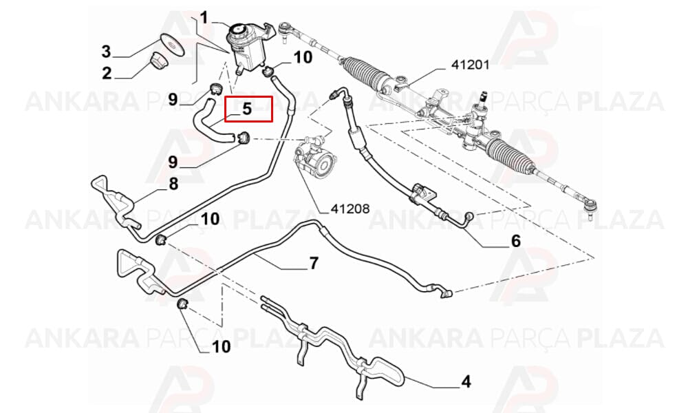 Hidrolik Direksiyon Hortumu Fiat Linea 1.3 Multijet
