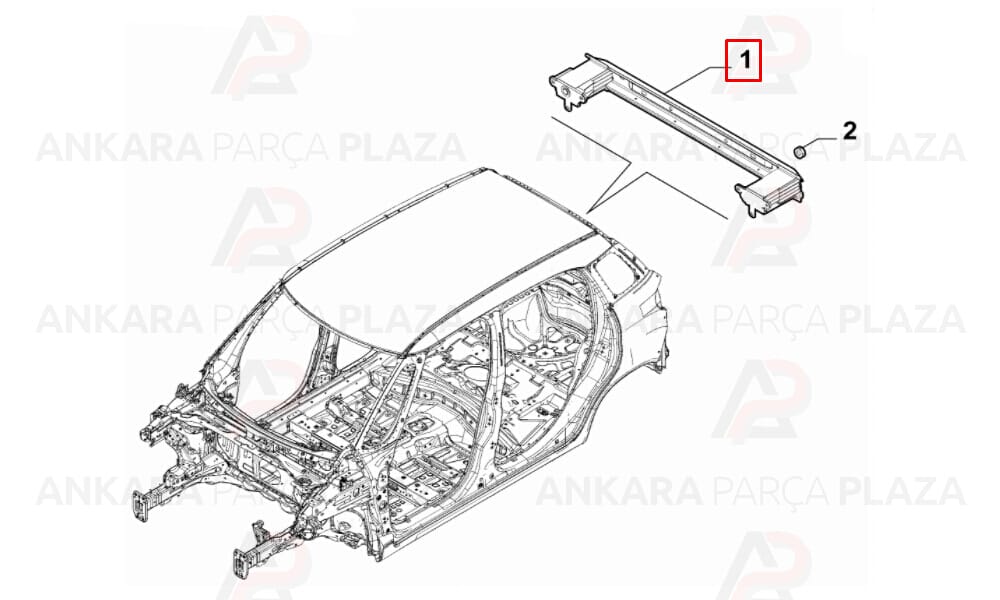 Fiat 500L Tampon Bağlantı Demiri Arka 2013 - 2016 Meydan