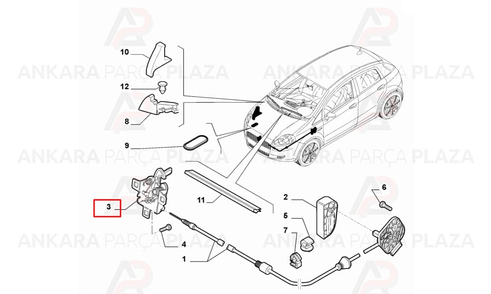 Motor Kaput Kilidi Grande Punto