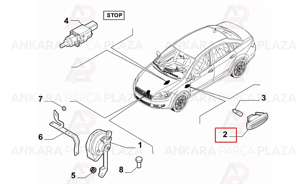 Linea, Fiorino, Doblo, Nemo 2008 -> Çamurluk Sinyali Pleksan