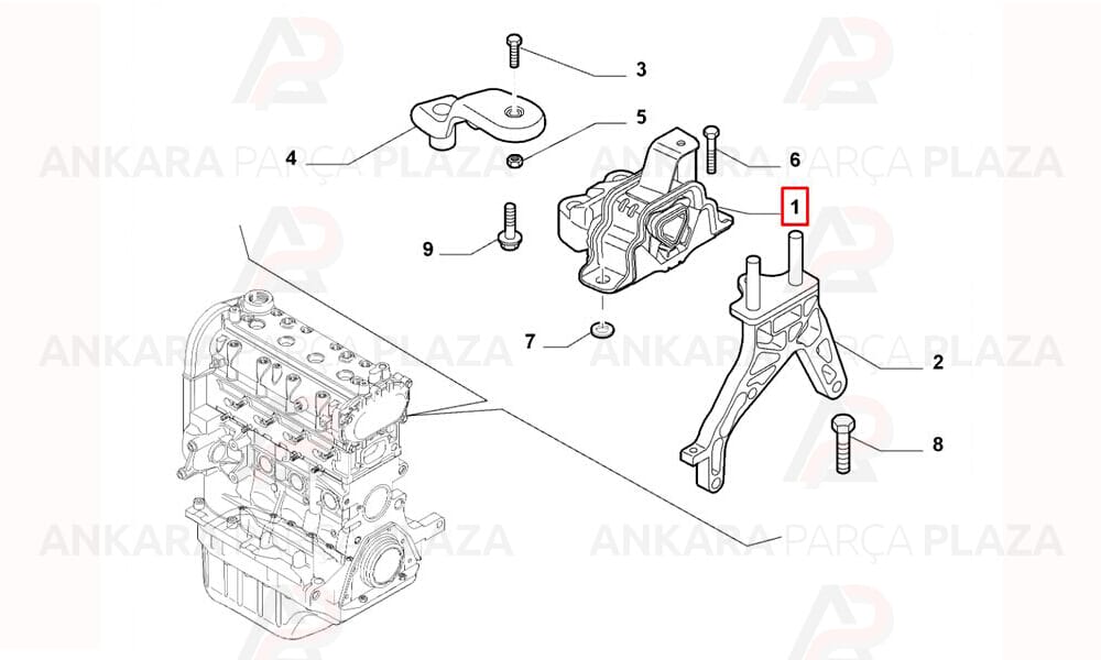 Motor Takozu Sağ Fiat : Doblo 1.6 - 2.0Jtd 2010>