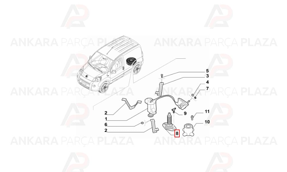 Fiorino Stepne Kilidi Civatası Dekar