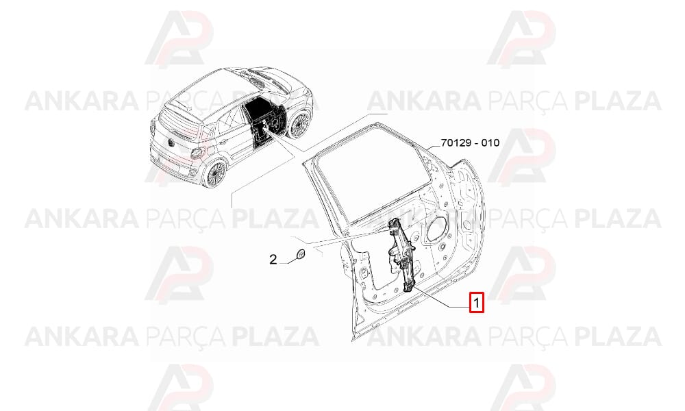 Ön Cam Krikosu Sol Fiat 500L 2012 ->