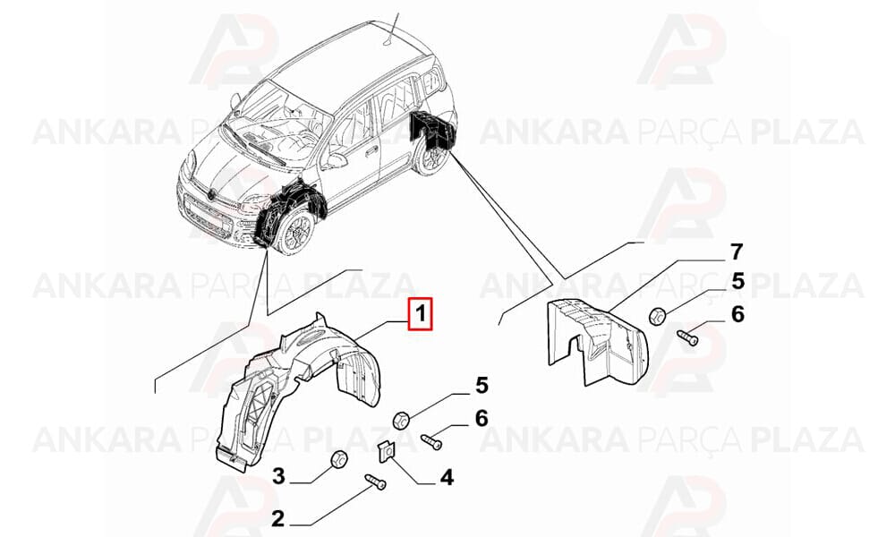 Panda Ön Çamurluk Davlumbazı Sol 2012 - 2021 Arası Dega