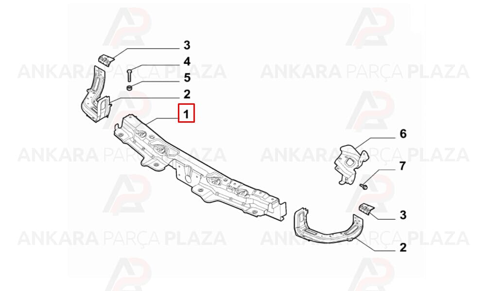 Fiat Pratico 15 - 20 Ön Panel Üst Parça Kilit Sacı 51974111