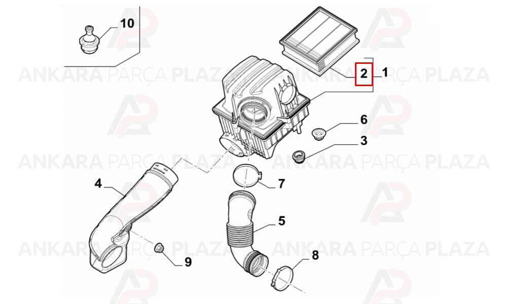 Hava Filtresi Fiat 500L 1,6D Multijet 2012 >
