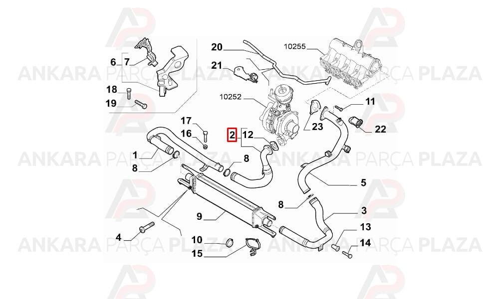 Doblo 1.3 Euro 5 Turbo Borusu Atik